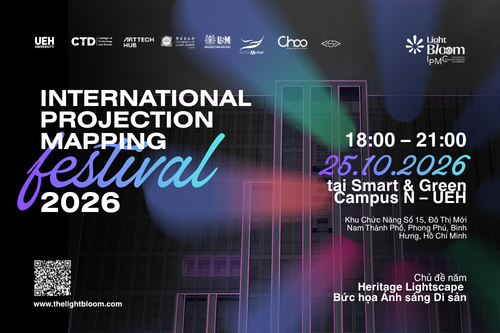 ueh tổ chức international projection mapping festival 2026: tôn vinh di sản văn hóa thông qua nghệ thuật trình chiếu ánh sáng quốc tế